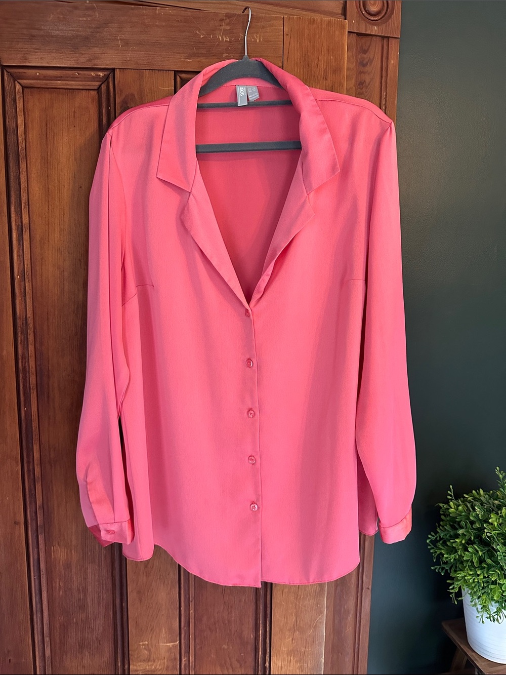 ASOS Size 12 Coral Button-Front Blouse